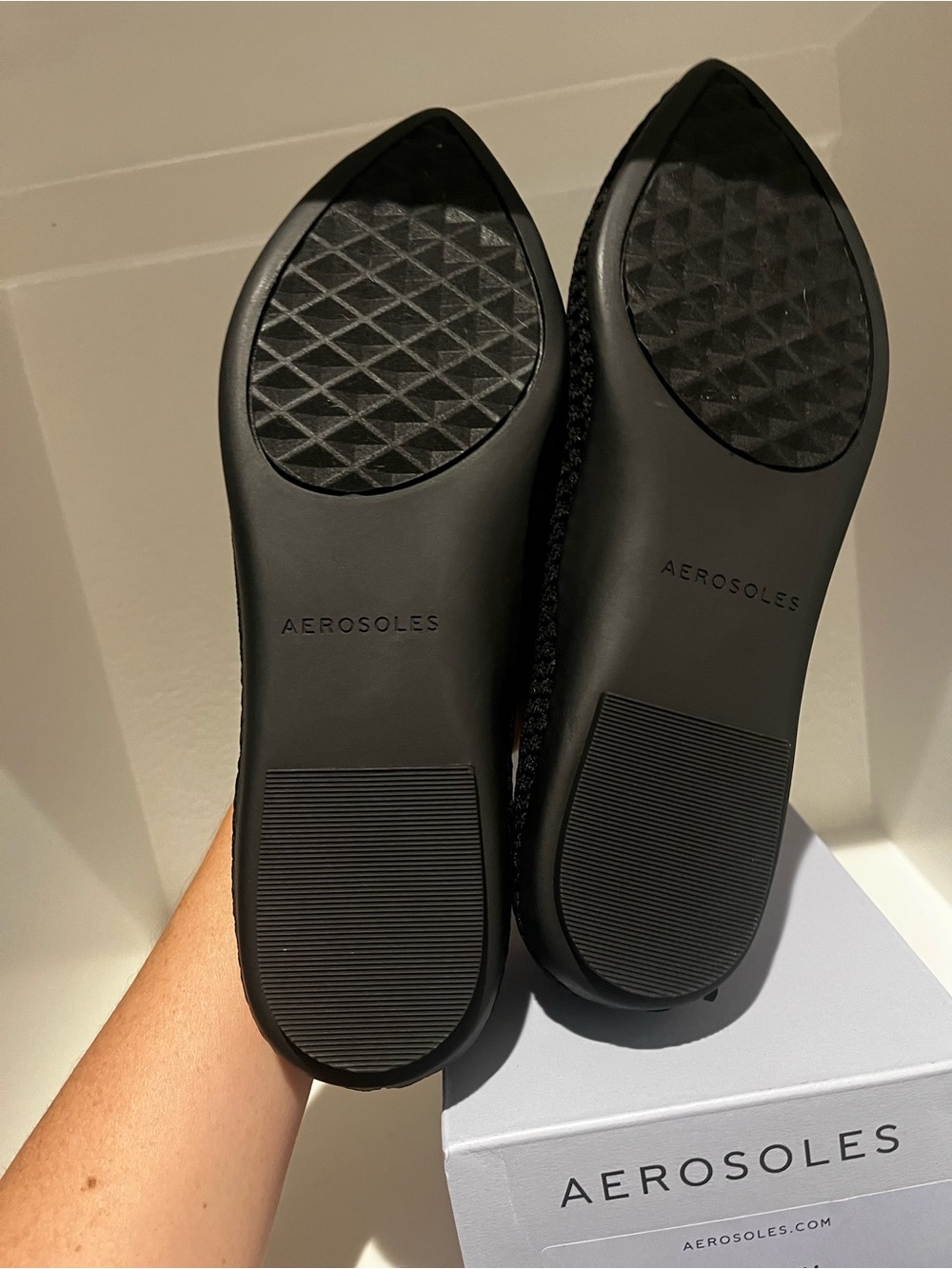 NIB Aerosoles Black Danielle Knit Ballet Flat Shoes- 8 - Picture 6 of 6